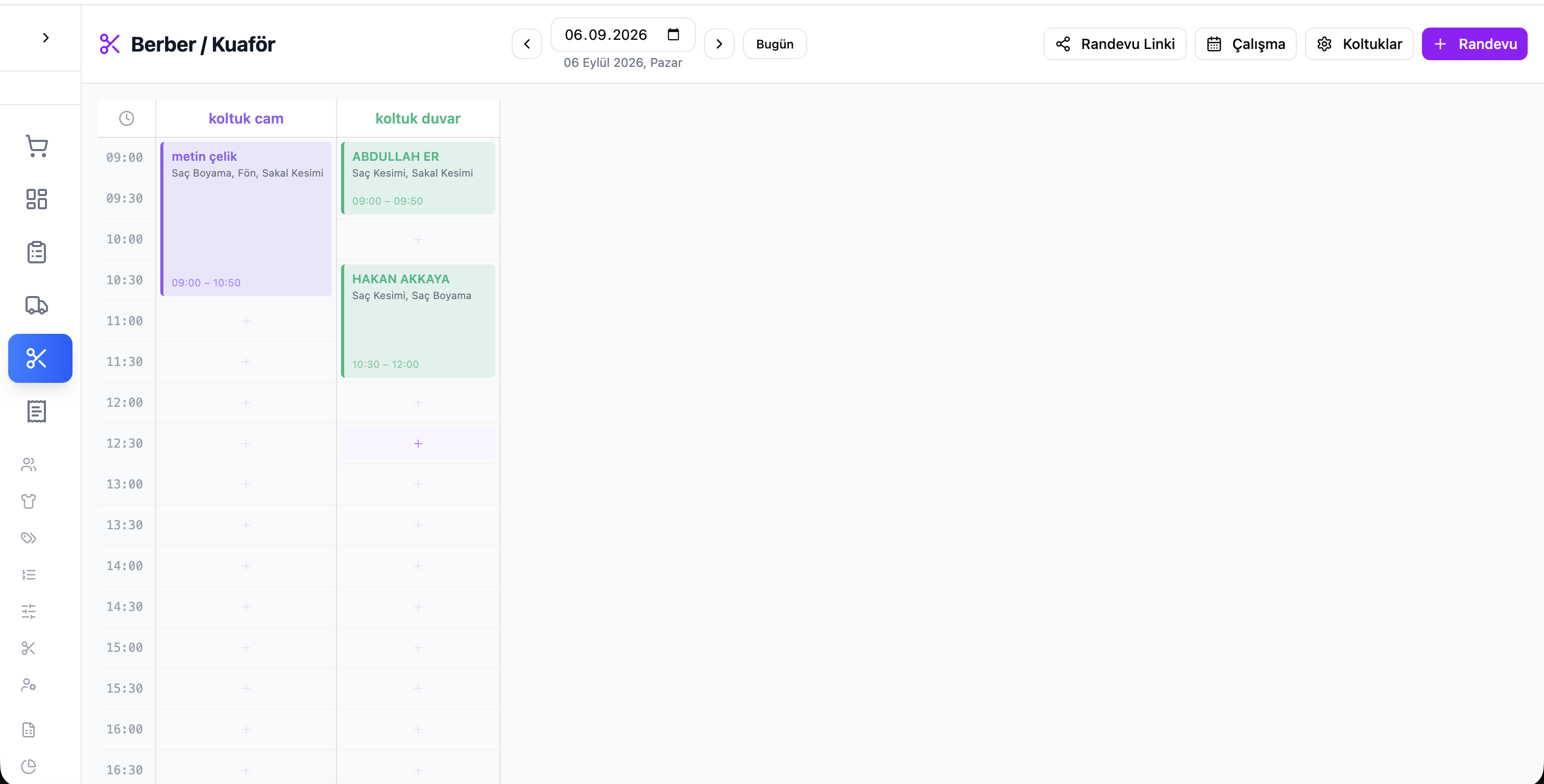 Cleandy appointment tracking screen
