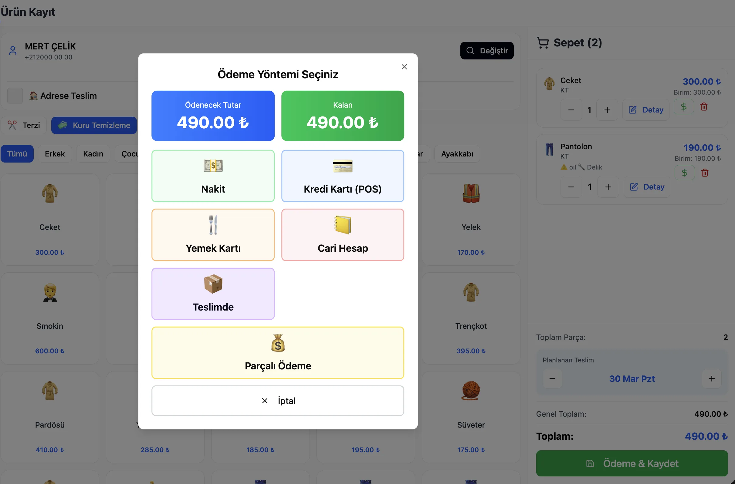 Cleandy Payment Screen